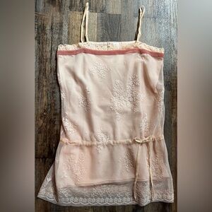 Old Navy Light Pink Lace Spaghetti Strap Top